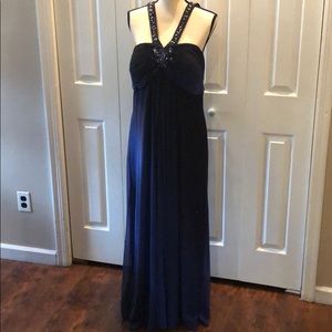 Xscape Women Joanna Chen Beaded Halter Neck Gown